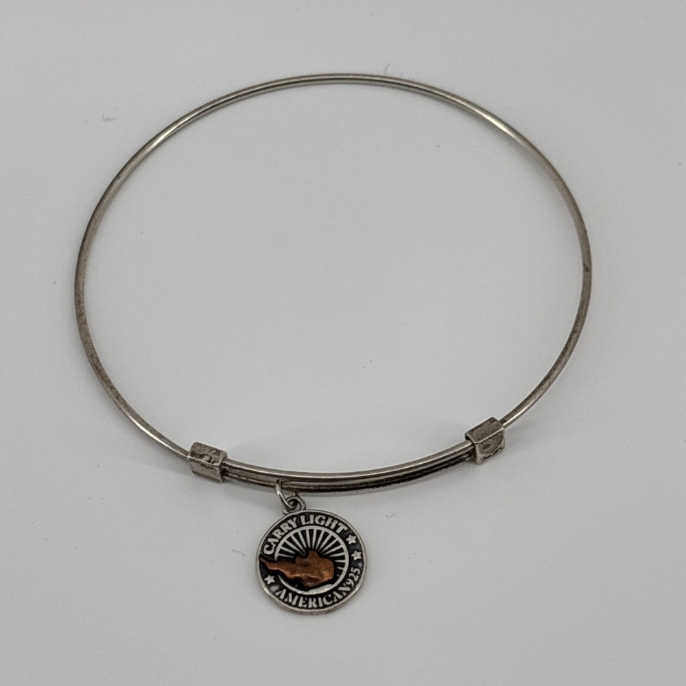 Alex And Ani Liberty Copper 925 Sterling Silver Bangle Bracelet